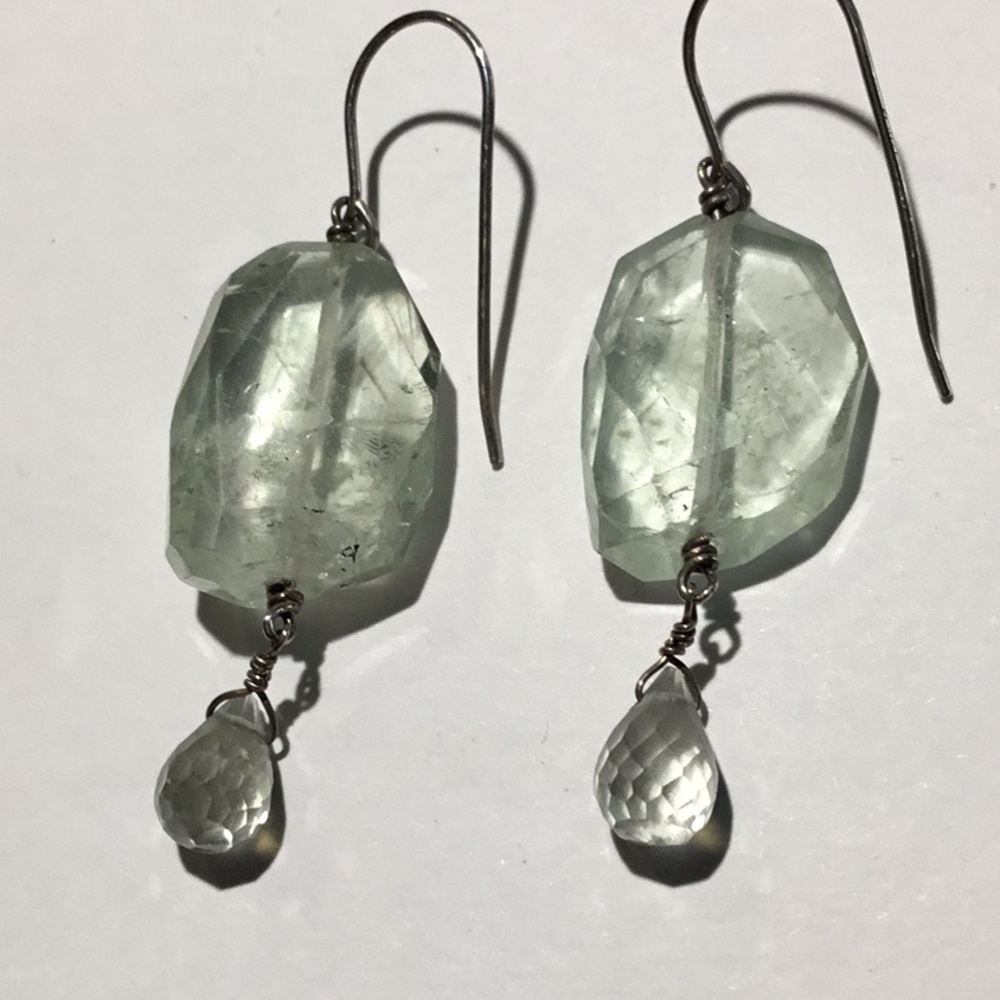 Sterling green amethyst earrings